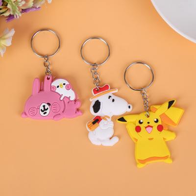 China Simple Cute Rubber Key Chain Key Ring Girl Boy Key Chain Souvenir Cartoon Doll Key Chain Cartoon Figure for sale