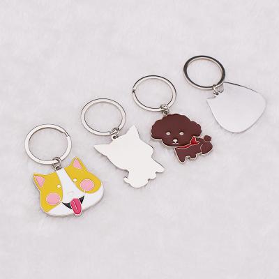 China Souvenir Dog Year Mascot Dog Cartoon Car Metal Key Chain Pendant Key Ring Key Chain Custom Advertising for sale