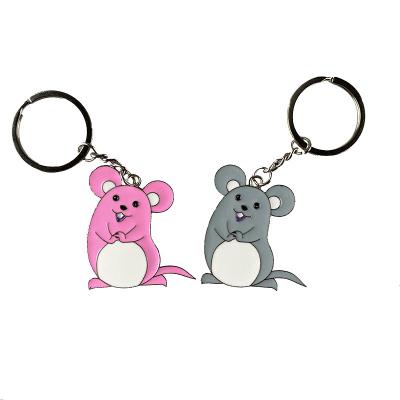 China Waist Colorful Cute Car Souvenir Metal Alloy Mouse Key Chain Enamel Activity Key Chain Creative Gift Box for sale