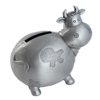 China Cow to calf gifts antique China metal crafts coin children's zinc alloy material piggy bank for sale