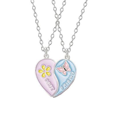 China CLASSIC schoolgirl rose best friend soft stitching pendant necklace and blue love necklace fashion necklace metal color for sale