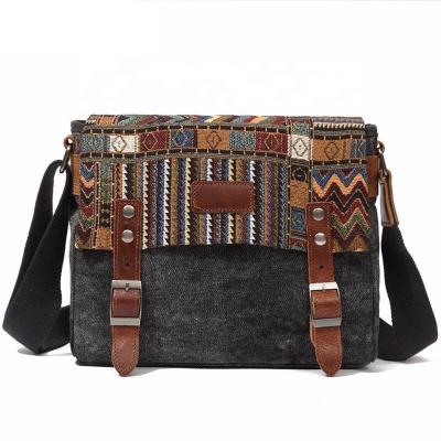 China Other Style Women Canvas Shoulder Bag Custom Ethnic Simple Strap Cross - Body Bag for sale