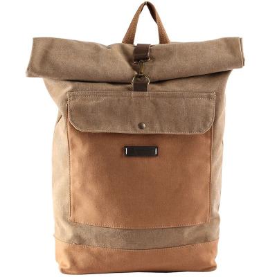 China Wholesale Custom Rolltop Casual Canvas Rucksack Waterproof Backpack Bag Water Resistant for sale