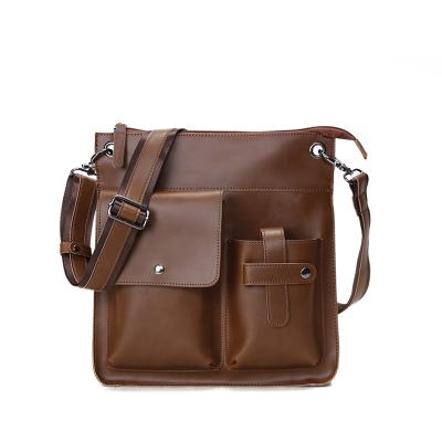 China Fashion Custom Vintage PU Leather Shoulder Bag Messenger Bag For Men for sale