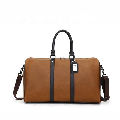 China Vintage Mens Short Distance PU Leather Luggage Bags And Duffel Travel Bag for sale