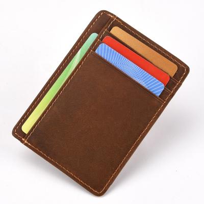 China Normcore / ID Credit Top Layer Cow Leather Minimalist Slim Card Holder for sale