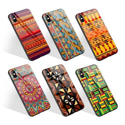 China Custom Anti-Drop Factory Designer African Culture Totem Cell Phone Case For iPhone 13 11 Pro Max Tempered Glass Cell Phone Case for sale