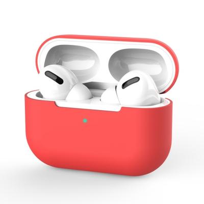 China Factory Direct Sales High Protective Pure Color Soft Silicone Shell Wireless Earphone Protective Cover For Airpods Pro Key Phones for sale