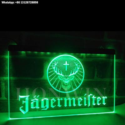 China Bar Table Double Color Deer Head Jagermeister Jagermeister Neon Led Sign For Bar Bar Decor Club for sale