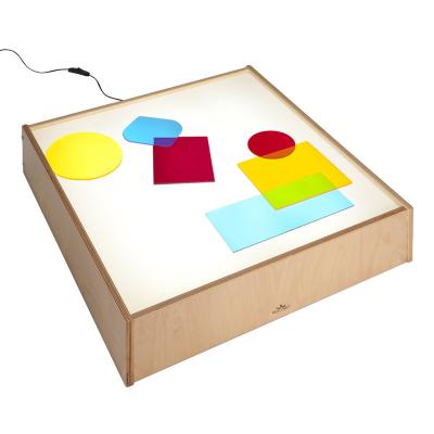 China Wood Framed Square Table Children's LED Table Top Light Box for sale