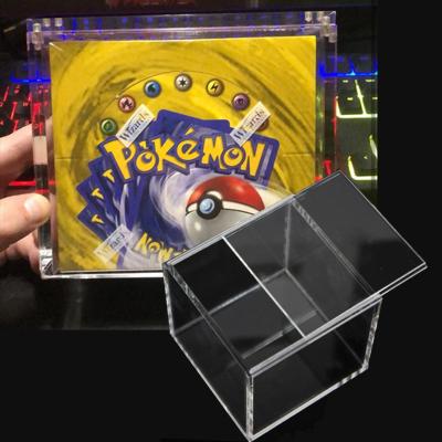 China Pokemon Booster Clear Card Box Dustproof Acrylic Display Case With Sleeve Cover For Protector Gifts HWA10060 for sale