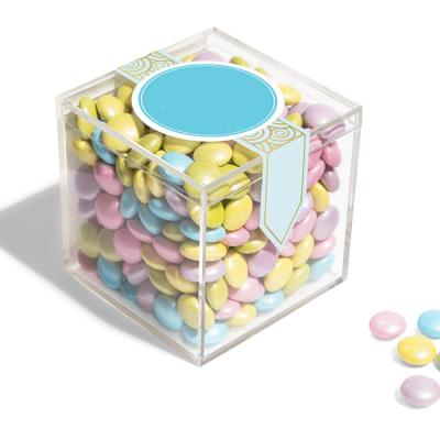 China 2*2*2 Inches Acrylic Plastic Box With Lid Cube Case Mini Party Gift Wedding Candy Box Jewelry Plastic Small Display Candy Boxes HWA20015 for sale