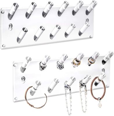 China Universal Acrylic Jewelry Rack Organizer Bracelets Rings Bangles Wall Mounted Display Rack For Shop Showcase Trade Show HWA10017 for sale