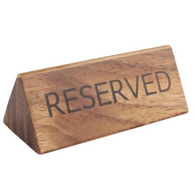 China Reserved Sign in Solid Walnut Wood with Laser Engraving HWA10007 for sale