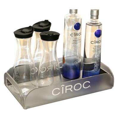 China Ciroc Acrylic Vodka Decanters VIP Service Frosted Bottle Tray HWA10008 for sale