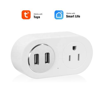 China Support Tuya Tuya App Socket 2 USB Port WiFi Socket Smart Remote Control Home Automation for Amazon Alexa Google Home IFTTT Voice Control for sale