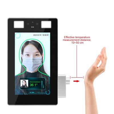 China Built-in Camera 7 Inch No Touch Wrist Temperature Measurement Detector Face Recognition Access Control Time Attendance Machine Thermal Camera for sale