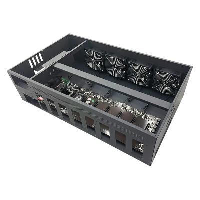 China With fan 2022 hot selling B75 motherboard chassis 8 gpu 65mm spacing motherboard split case with 8GPU power supply motherboard case for sale