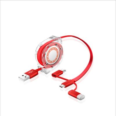 China Multi Function Data Transfer Cable 3 In 1 USB Cable For iPhone 12 8 Pro 3in1 Max Fast Charging Type C Cable Micro USB Cable for sale