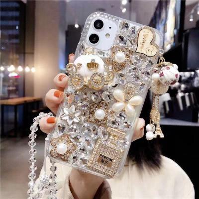 China Protective Cover For iphone Brand Diamond Jewelry 3D Designer Luxury Custom Sublimation Mobile Cell Phone Case Cover For iPhone X 11 12 for sale