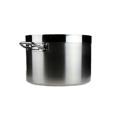 China Sustainable Competitive Price Short Body Stainless Steel Cooking Hot Pot With Compound Bottom for sale