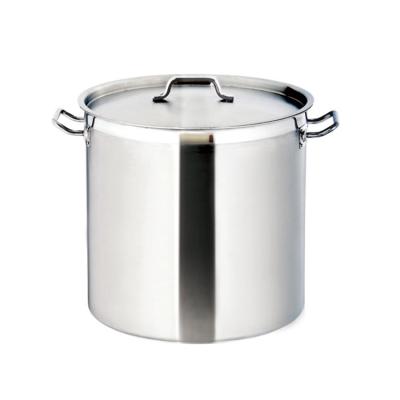 China Sustainable Large Body Stainless Steel Insulated Hot Pot With Compound Bottom For Induction Cooker for sale