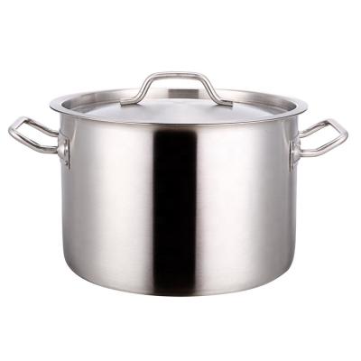 China Sustainable Hot Selling Hotel Restaurant Cost Effective Stainless Steel Soup Pot With Sandwich Bottom for sale