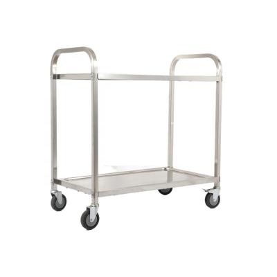 China 2 Tiers Stainless Steel Hotel Restaurant Equipment Blow Down Food Serving Cart for sale