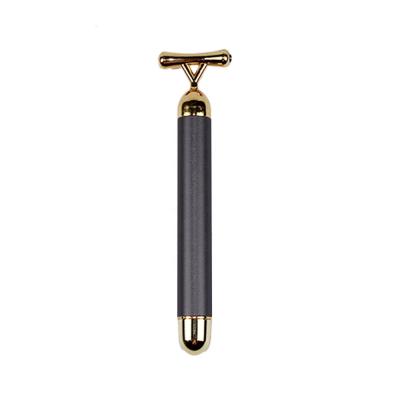 China Hot-selling High Frequency Vibration Skin Tightening Home Use Gold Shape Stick 24K Beauty Contour Roller Face Facial Massager for sale