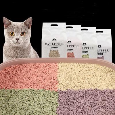 China China factory wholesale price bentonite clay dustproof cat litter colorful sand deodorant stocked strong clumping cat litter with fragrance for sale