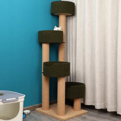 China Sustainable Sisal Scratching Post Cat Tree Toy Cat Product Pet Accessories Scratcher Cat Tree House for sale