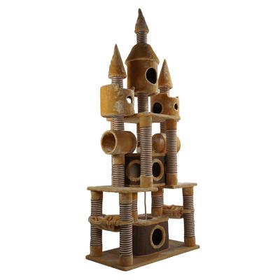 China Sustainable Hot Sale Pet House Platform Cat Tower Cat Scratching Post Tree for sale