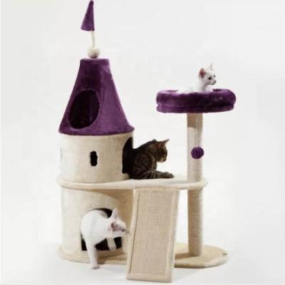 China Good Quality Sustainable Furniture Toy Activity Cat Tree Tower Pet Play Climber With Housing And Scratch Posts for sale