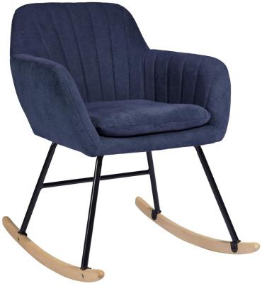 China (Other) HouseInBox adjustable rocking chair, soft fabric upholstered modern armchair with solid wooden legs, dark blue for sale