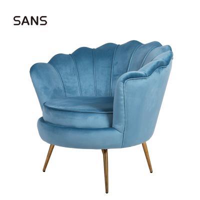 China Modern Amazon Hot Sales Upholstered Velvet Flowery Armchair With Metal Legs For Living Room for sale