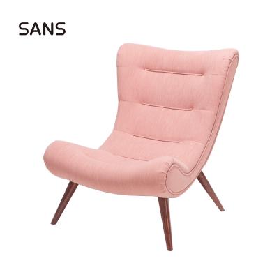 China Modular Hot Sales Velvet Solid Wood Lounge Chair With Ottoman/Snail Legs Sofa Set With Solid Wood For Living Room for sale