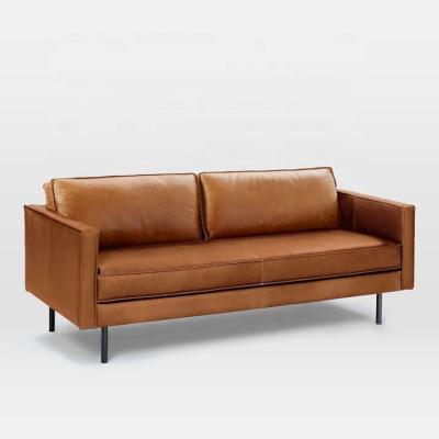 China Latest Sofa European Style Design Vintage Industrial Extended Leather Sectional Sofa For Hotel And Office for sale