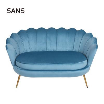 China Chesterfield SOFA Wayfair Hot Sales Upholstered Solid Wood Blue Velvet Fabric Loveseat Sofa with Metal Legs for Living Room, Bedroom for sale