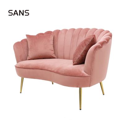 China Modern Pink Armchair Loveseat Sofa For Living Room Leisure Velvet Accent Couch for sale