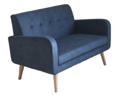 China Modular Modern Living Room Furniture Blue Fabric Tufted Loveseat Sofa for sale