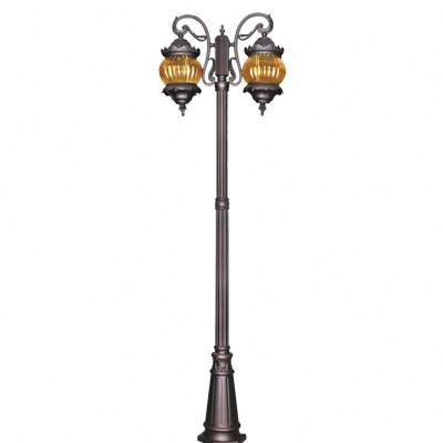 China Antique Victorian Aluminum Garden Lamp Posts Lights Galvanized Steel Ip66 90 Led Solar Street Light With Pole for sale