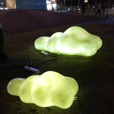 China IP65 waterproof for indoor & Outdoor Resin LED Landscape Fiberglass Cloudy Light Outdoor Cloud Decoration Use Animal Statue Lamp for sale