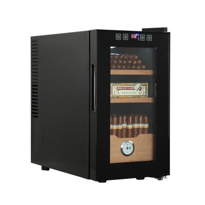 China Humidity Controlled Hot Selling Premium Electron 23L 50L 70L Large Temperature Controlled Wine And Cooler Cigar Cabinet For Sale for sale