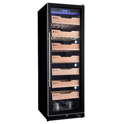 China Eco-friendly Large Black Custom Cigar Tobacco Cigarette Cigar Cabinet Electric Temperature Controlled Electric Auto Humidifier For Dubai for sale