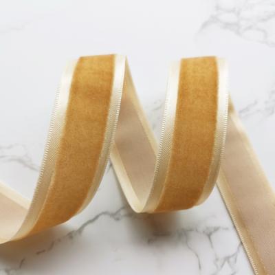 China high quality Ribest Color Silk Surface Velvet Ribbon Single Sided For Gifts Packaging Polyester Wholesale 3-50MM for sale