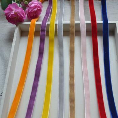 China double sided velvet ribbon for perfume ribbon bows velvet bow lady garment glitter velvet ribbon for sale