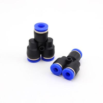 China energy & Quick Pulling Y-shaped Adapters PY4 Connector Fittings Tee 4mm OD Pneumatic Tube 3 Way Push In for sale