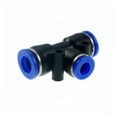 China energy & Push In Quick Joint Connector , PE10 Pneumatic Fittings 10mm Tee Fitting for sale