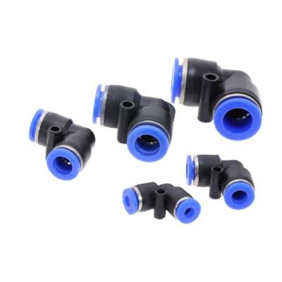 China energy & Mining PV4 6 8 10 Pneumatic Fittings L Type 12 Mm Plug Plastic Hose Connector Quick Fit Air Angle Fitting Elbow Fitting Adapter for sale