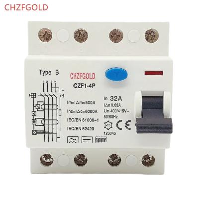 China RCCB DZ47L 2/4P 10-100A Residual Current Earth Leakage Breaker Circuit Breaker CZK for sale